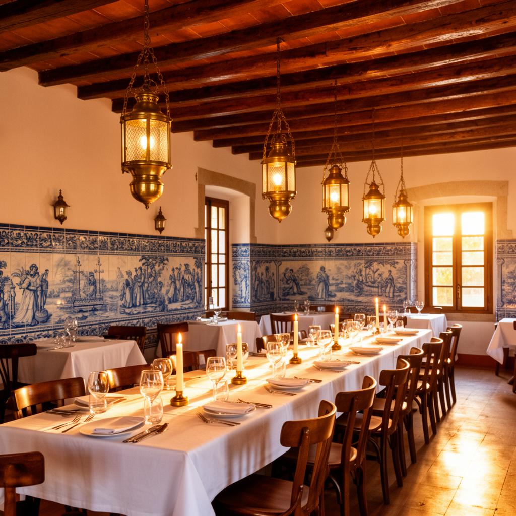 Casa Valdez dining room with azulejo tiles